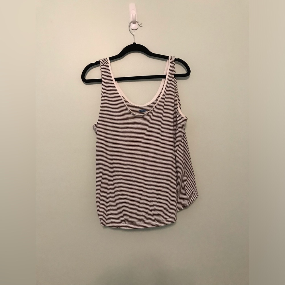 Old Navy Black and White Stripe Tank Top Size XXL